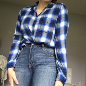 Navy and Black American Eagle Flannel